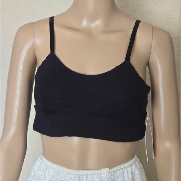 ATHLETA Well Rested Rib Sleep Bra Black longline Size S - Picture 1 of 5